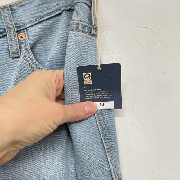 Universal Thread Light Wash Distressed Boyfriend Jeans Womens 10 Blue Rolled Hem - Picture 6 of 11